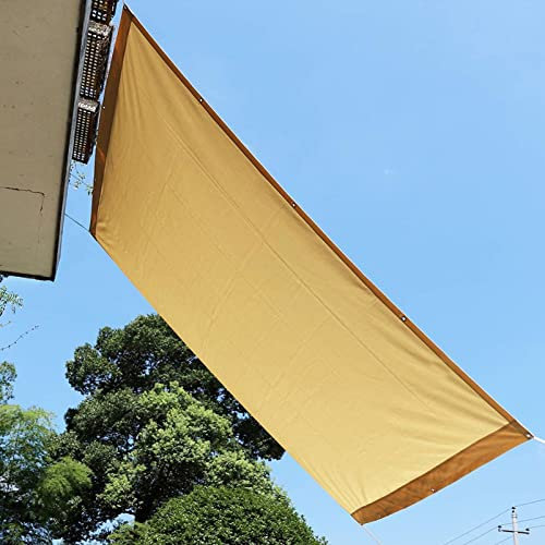 Voile d'ombrage imperméable rectangulaire 10 x 10 m pour extérieur, terrasse, pelouse, pergola, lames de terrasse, crème, résistant à l'usure, avec kit de fixation