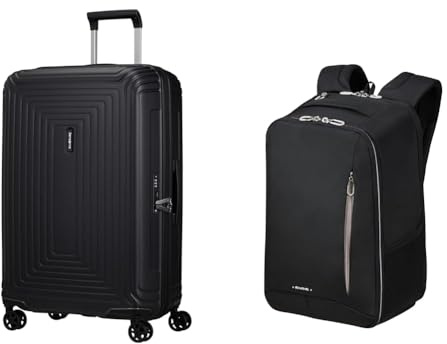 Samsonite Neopulse & Guardit Classy - Spinner M, 70 cm, 69 L & Ryanair Handgepäck, 25 x 20 x 40 cm, 20 L - Classy Business Set - Schwarz