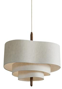 JNPGVTCD Minimalistische kreative weiße 3-lagige Stoff-Pendelleuchte, E26-Fassung, Durchmesser von 17,7 Zoll, ideal für Wohnzimmer, Schlafzimmer, Balkon, Flur, Bar,
