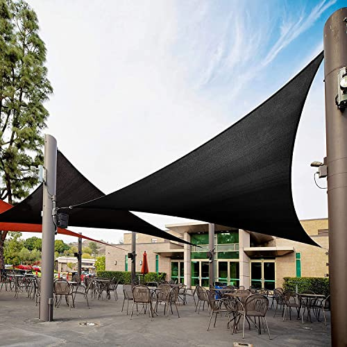 Waterproof UV Block Triangle Sun Shade Sail Canopy - 7.87ft Black Awning for Outdoor Patio, Garden, Terrace, Backyard & Pergola - Cover