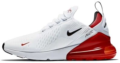 NIKE Air Max 270 Herren Sneaker Sneaker, White University Red Black, 44 EU