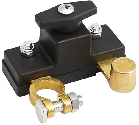 Trennschalter für Autobatterien aus Messing,Trennschalterzubehör für Autobatterien,100A 12V/24V - Automatischer Minuspol-Schalter Mit 1000A Spitzenstrom,für Auto LKW Wohnmobil Boot ATV Motorrad