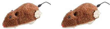 JDIEOQA 2 Pcs Simulation Wind Up Plush Jumping Plush Mice Realistic Looking Pet with Twirling Tail Spring Wind Up Dog Toy Toy Interactive Present