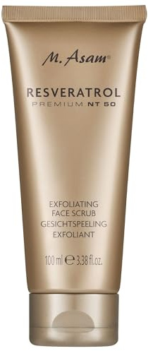 M. Asam Resveratrol Premium NT50 Longevity Exfoliating Face Scrub (100ml) | Hautverfeinerndes Gesichtspeeling für Glatte, Frische Haut, Gel-to-Foam Textur mit Traubenkernen