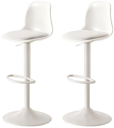 XUEGW Modernes Barhocker-Set à 2 Stück, höhenverstellbare Drehbarhocker mit Rückenlehne und Fußstütze, Barhocker für Kücheninseln und Homebars