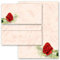 Briefpapier Sets Motivpapier Blumen & Blüten, Liebe & Hochzeit Blumenmotiv, ROTE ROSE 100 Blatt Briefpapier + 100 passende Briefumschläge DIN LANG ohne Fenster | Paper-Media