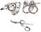 Handschellen SET Manschettenknöpfe + Krawattennadel Krawattenklammer Polizei-Accessoire silbern glänzend + Geschenkbox