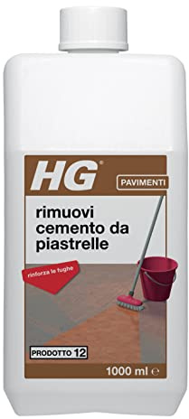 HG Rimuovi Cemento da Piastrelle | Detergente per Residui di Cemento e Malta su Piastrelle e Pietra Naturale non Calcarea | 1000 ml