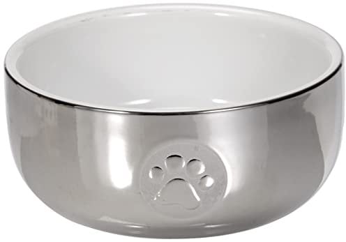 Trixie Ecuelle en Céramique pour Chat Argent/Blanc Diamètre 11 cm 0,3 L
