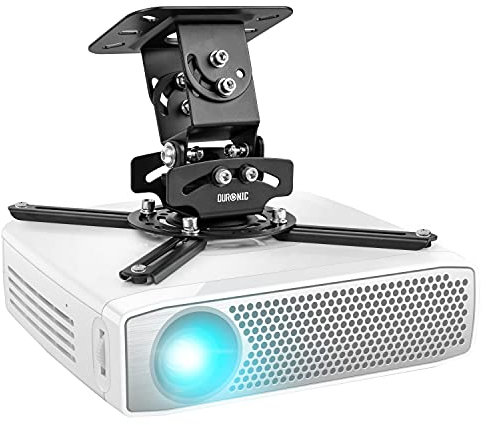 Duronic PB03XB Support pour Vidéoprojecteur Plafond Rotatif 360° Inclinable 30° Pivotant 20° Charge maximale de 13,6 kg Idéal pour Home Cinema présentations conférences