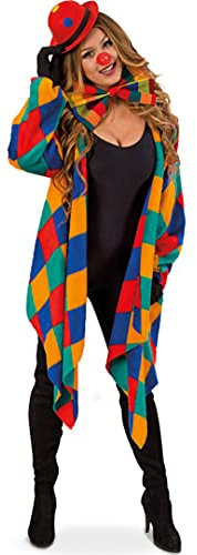 FRIES Clown Damenkostüm Harlekin Kostüm Karojacke Damen Narr Kostüm