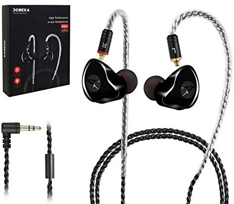 in-Ear Monitors [Newest Updated Version] Wired Earbuds Headphones/Earphones/Headset Dual Drivers with MMCX Detachable Cables Noise-Isolating Sweatproof Earphones HiFi Stereo (BlackNo Mic)