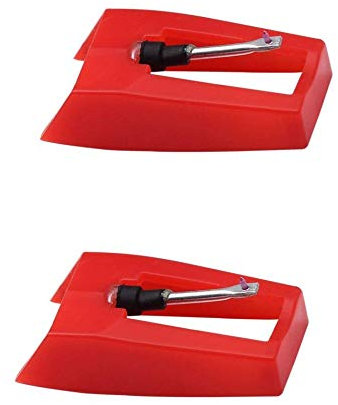 Confezione da 2 punte in ceramica Rubino per giradischi ION iCT09RS Archive LP Crosley CR8005D Victrola VSC-550BT Giradischi con Clear Sound Track