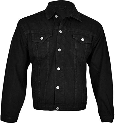 Mens Denim Jacket Trucker Classic Bomber Jeans Biker Causal Vintage Workwear Tough Heavy Duty Western Style Stonewash Work Wear Coat
