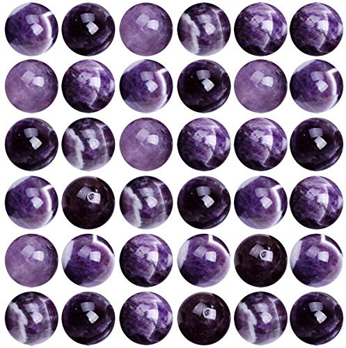 Natural Stone Beads 100pcs 6mm Amethyst Round Genuine Real Stone Beading Loose Gemstone Hole Size 1mm DIY Smooth Beads for Bracelet Necklace Earrings Jewelry Making (Amethyst, 6mm)