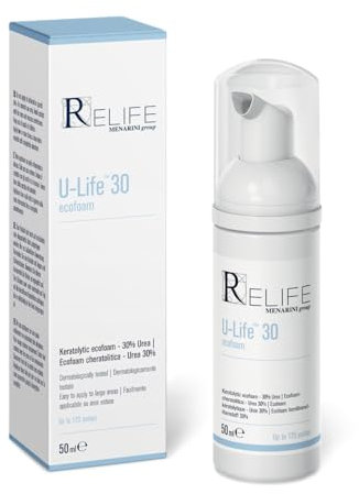 Relife U-life 30 Ecofoam Cheratolitica e Idratante per pelle molto secca con Urea al 30%, olio di mandorle, olio di girasole. Flacone da 50 ml