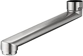 HomeLava Auslauf 225 mm lang für Badewannenarmatur Wandarmatur Armatur Badezimmer Dusche, Edelstahl Gebürstet