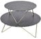 Artesà Tiered Serving Platter, 2 Round Slate Serving Stands with Raised Metal Legs, For Afternoon Tea, Cheese, Cakes, Sandwiches and More, 30.5 x 30.5 x 24cm, Grey