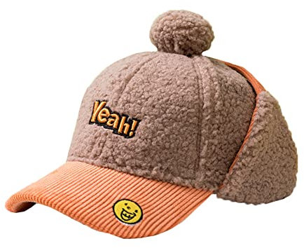 Vobozeany Cappellino de Baseball Bambini Invernale Caldo Cappello con Orecchie Berretto con Pompon Beanie Pilot Trapper Cappelli del Bombardiere per Ragazze e Ragazzi 3-10 Anni