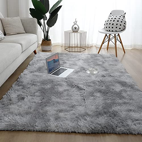 LIUWEIE Küchenteppich Teppiche 40x60cm Hochflor Teppich Teppiche Modern Hochflor Langflor Teppiche fürs Wohnzimmer, Kinderzimmer, Schlafzimmer und die Küche geeignet Badezimmer, Grau