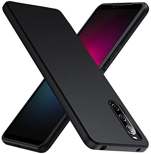 TesRank Sony Xperia 10 IV Hülle, Matte Oberfläche Soft Hüllen [Ultra Dünn] [Kratzfest] TPU Schutzhülle Case Weiche Handyhülle für Sony Xperia 10 IV-Schwarz