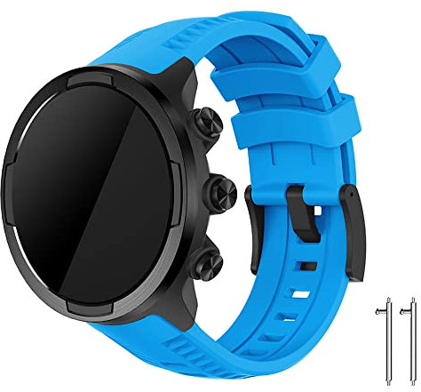 Wandeful Armband Kompatibel mit Suunto 7, 9, 9 Baro, D5, Spartan Sport, Sport Wrist HR, Wrist, HR Baro, Silikon Ersatzbänder Ersatz (Blau)