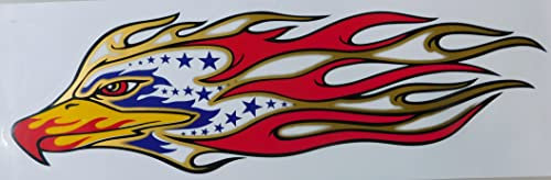 Grosse Flammen Adler Sticker Aufkleber Folie 1 Blatt 530 mm x 170 mm wetterfest Motorrad Fahrrad Skateboard Auto