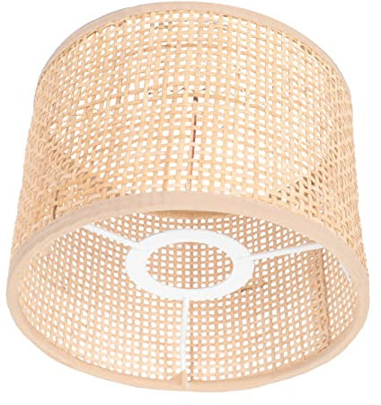 Uonlytech Abat-jour En Rotin Abat-jour Baril Applique Murale En Rotin Évider Les Nuances Claires Couvercle Des Appareils D'éclairage Abat-jour Pendentif Lampe E27 Remplacer Abat-jour Mural