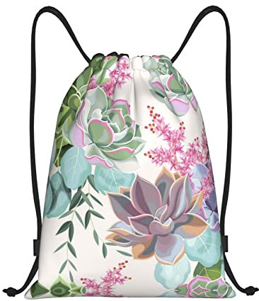 BAAROO Bunte Kaktus-Druck-Beutel mit Kordelzug, Beutel, Beutel, String-Taschen – perfekt für Fitnessstudio, Sport und Reisen, bunter Kaktus, #572