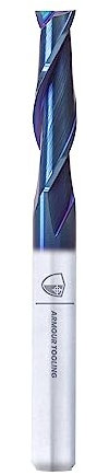 ARMOUR TOOLING BLUE SHIELD – 1/4 Inch UP CUT Carbide Spiral Router Bit - 2 flute 1/4 inch UP CUT End Mill – CNC router bit – 6.35mm shank – Milling cutter carving bit – 2.5 x extended service life
