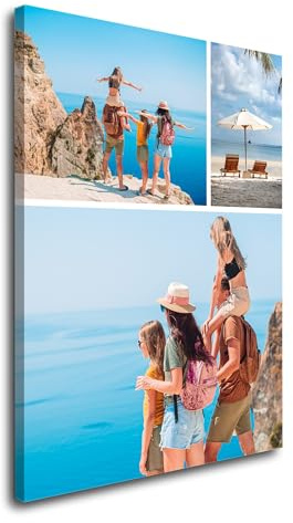 GP TONER Ihr FOTO auf Leinwand Personalisierte Multi Foto Ihr eigenes Bild auf Leinwand mit Holzrahmen Kunstdruck Bild Collage Foto 30x40 cm
