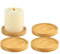 4 Stück Kerzenteller, 8CM Kerzenuntersetzer, Kerzenteller Holz Haus Dekotablett, Stumpenkerzenhalter für Hochzeiten, Spa-Gebete, Familienfeiern, Adventsgirlanden