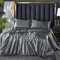 DXHOME Bettwäsche 220x240cm Satin Grau Dunkelgrau Anthrazit Glänzend Seiden Glatt Luxus Seidenbettwäsche Glanzsatin Einfarbig Bettwäsche Bettbezug Set Einzelbett und Kissenbezüge 80x80 cm