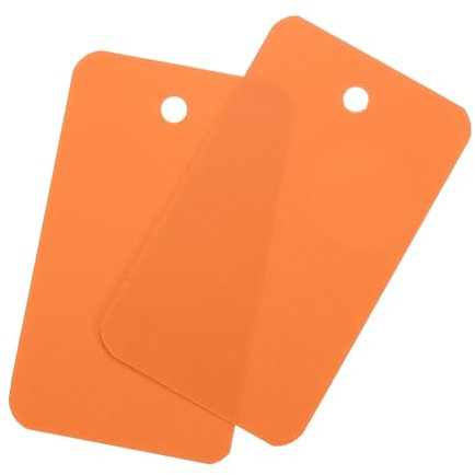 QUARKZMAN 200 Stück Versandanhänger wasserdichte, 3.5 * 6cm PVC Blanko Kunststoffanhänger Rechteckig für Namensetiketten Kleidung Anhänger Geschenkverpackung, Orange