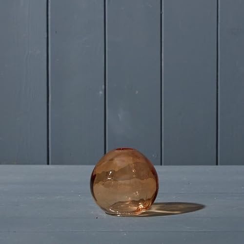 Cognac Coloured Small Glass Bottle Vase (Globe Vase)