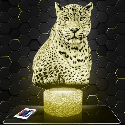 Nachttischlampe Jaguar deko Tier Wildnis Katzen. Geschenkidee Mann Frau objekt Jaguar Nachtlicht Erwachsene deko Zimmer.