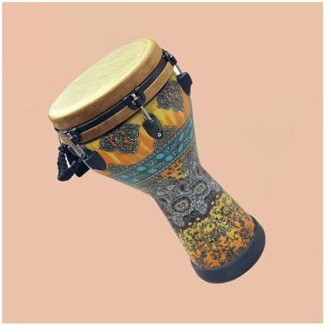 Professionelle Djembe 12-Zoll-afrikanische Trommel, Umweltfreundliches Holz-Mikrofaser-Kopfmutter, Verstellbares Afrikanisches Tamburin (Color : C)