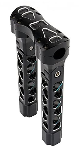 PINNKL Lenkererhöhungen Für Harley Für Sportster 883 Für Softail Für Fatboy Für Dyna 25mm Pullback Lenker Riser Straight Adjust Riser Clamp Lenker Riser Lenker (Color : 10.5inch Black White)