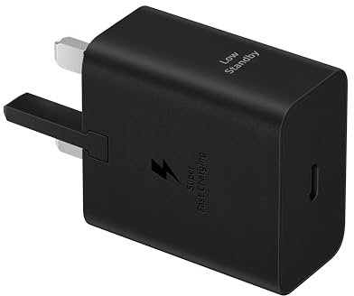 Samsung Galaxy Official 45W Super Fast Charging Travel Adapter (with USB-C to C Data Cable), Black