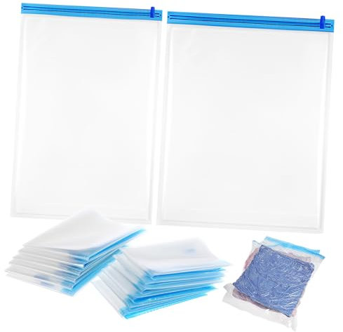 Housoutil 12pcs Travel Compression Bags Vacuum Packing Bags for Luggage Organiser Space Saver Storage Vacuum Seal for Travel