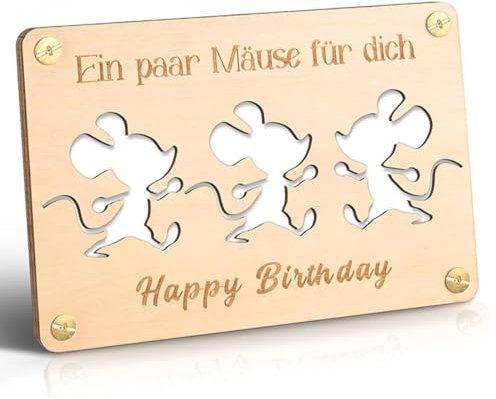 WUSJCOF Carte d'Anniversaire en Bois Cadeau d'Argent Créatif Verpackungt Carte d'Argent Cool (Holzfarbe)