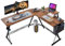 ODK Bureau Gaming Angle, 147x120cm Bureau Gaming avec Support pour Moniteur, Table en L pour Le Travail à Domicile et Gaming, Marron Vintage
