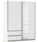 Rauch Möbel Stoke, Schwebetürenschrank, Kleiderschrank, Schrank, Garderobe, 2-türig, 1 Spiegel, 2 Schubladen, Farbe Weiß, Griffleisten Grau metallic, Schwarz, 175x210x59cm