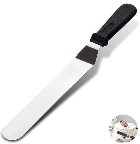 Black Pallet Knife, Stainless Steel Palette Knife, 6 Inch Cake Spatula, Professional Cake Angled Offset Spatula, for Cake Decorating, Pastry, Baking, Multipurpose Use for Home, Bakery
