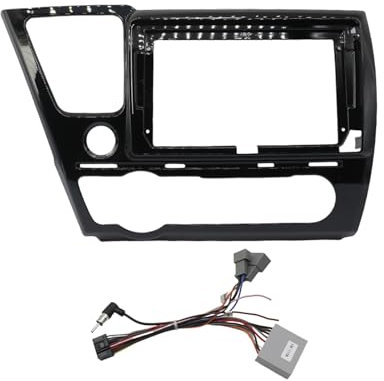 HUTMXK Panneau de Lecteur GPS MP5 stéréo Android 9 Pouces Compatible avec Honda Civic USA 2013+, Cadre de Panneau ...(UV Black with Cable)