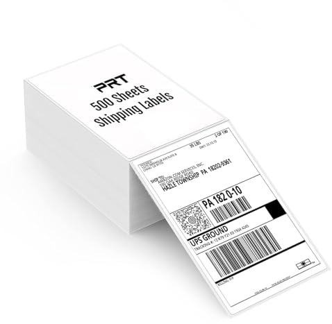 PRT Etiketten 4x6 500 Etiketten/Stapel, Versandetiketten Kompatibel mit PRT N43BT, MUNBYN, Phomem0, PolonO Etikettendrucker,starke geklebt BPA-freie Thermoetiketten Selbstklebende für DHL, UPS, DPD