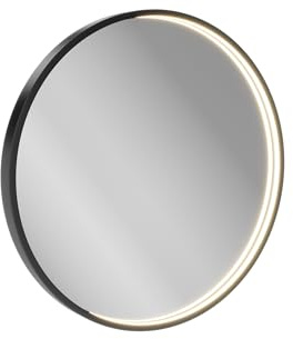 BadeDu VAAL LED-Spiegel Ø 60 cm – Moderner Wandspiegel in schwarz mit Sensorschalter, Dimmfunktion und Memory für EIN stilvolles Bad