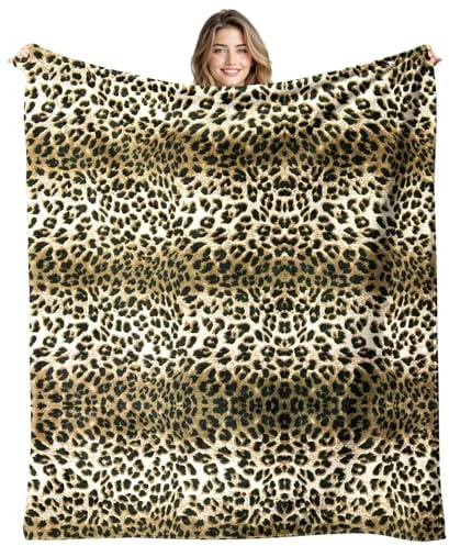 standhustle Weiche Leoparden-Decke für Damen, 130 x 150 cm, Ultra-gemütlich, Geparden-Druck, Überwurf für Couch, Bett, Komfort, Decke für Frauen zu Weihnachten