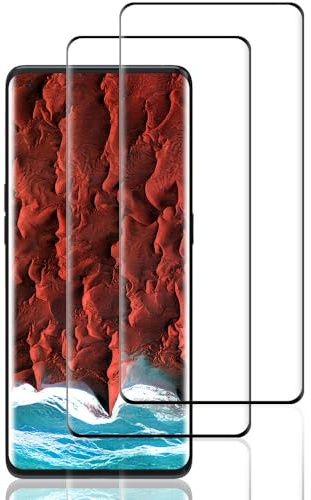Beukei Verre Trempé pour Oppo Find X5 Pro,2 Pièces vitee protection [3D Incurvé Couverture Complète][Haute Sensibilité] [Sans Bulless] vitre film