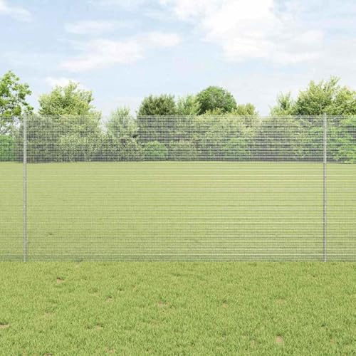 QJBSAVVA Gartenzaun Edelstahl Silber 120 x 1000 cm Modernes Design Robust und Rostfrei Stabmattenzaun für Terrasse Garten Hof Balkon und Camping